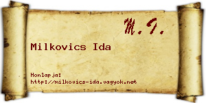 Milkovics Ida névjegykártya
