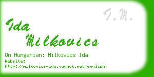 ida milkovics business card